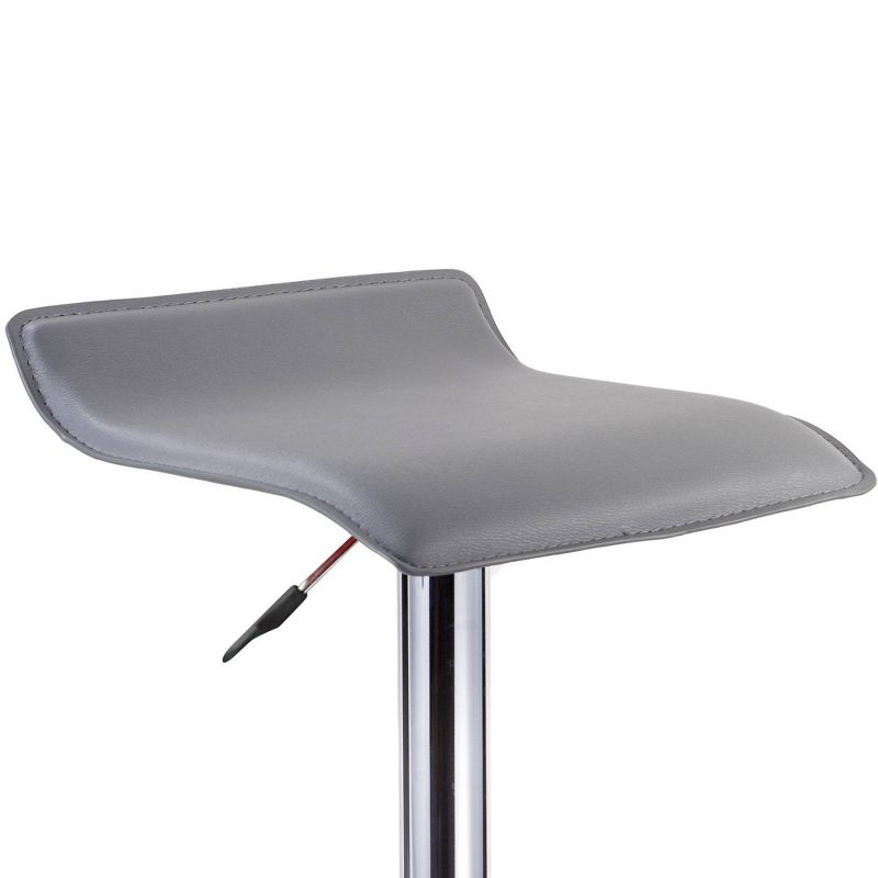 Set of 2 Counter Height Barstools Chrome/Gray - Leick Home