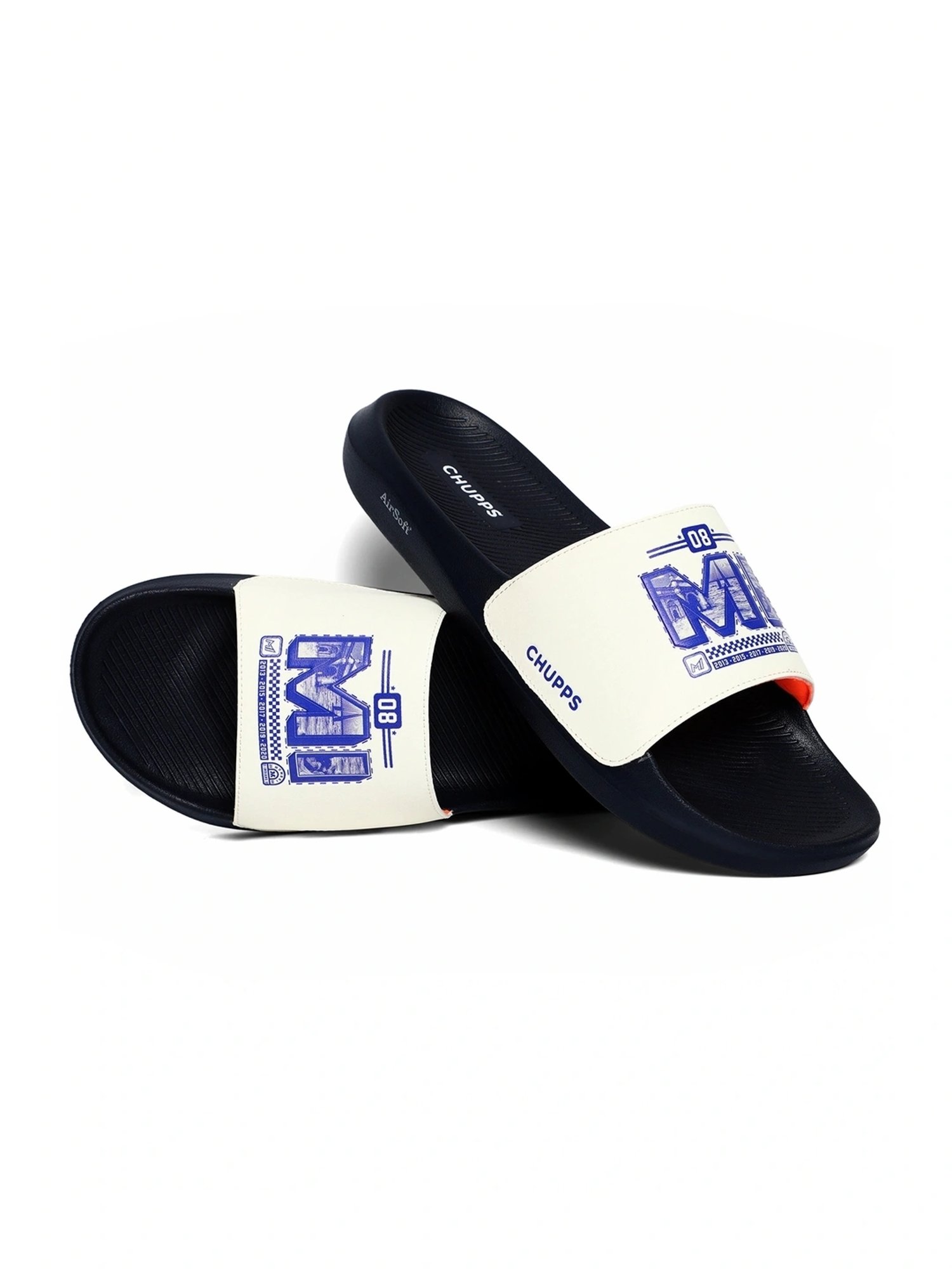 Chupps Men's Mumbai Indians White Slides