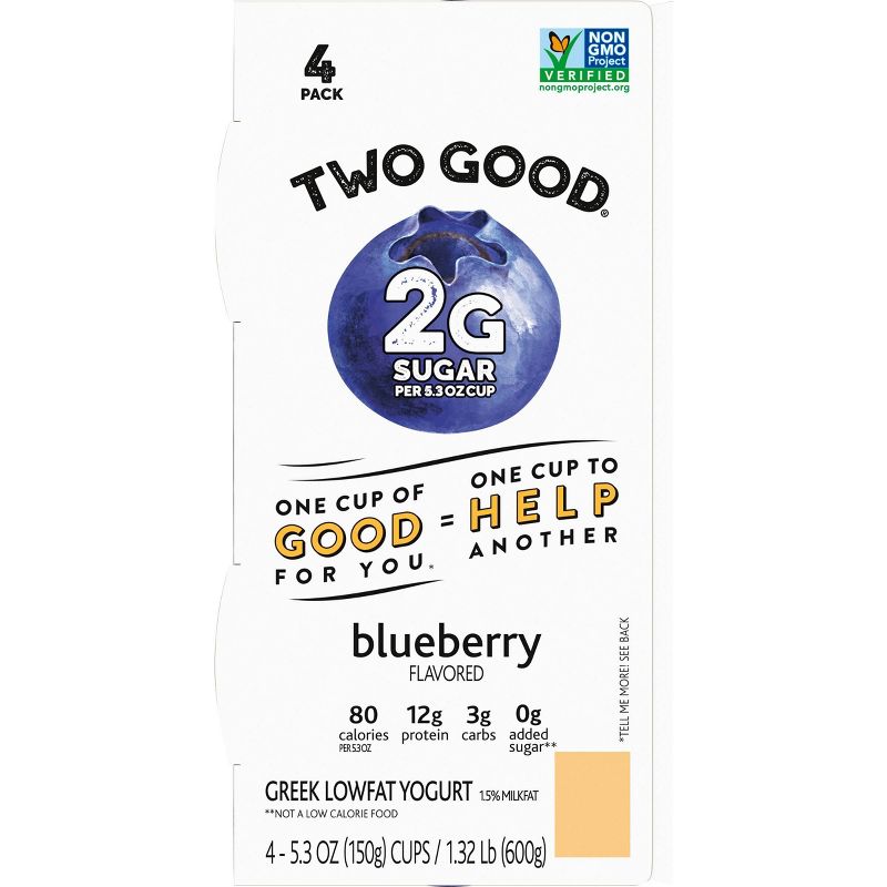 Two Good Blueberry Greek Yogurt - 5.3oz/4pk