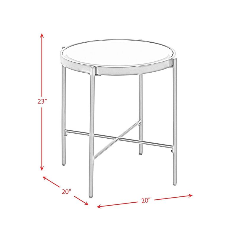 Carlo Round End Table with Glass Top Black - Picket House Furnishings