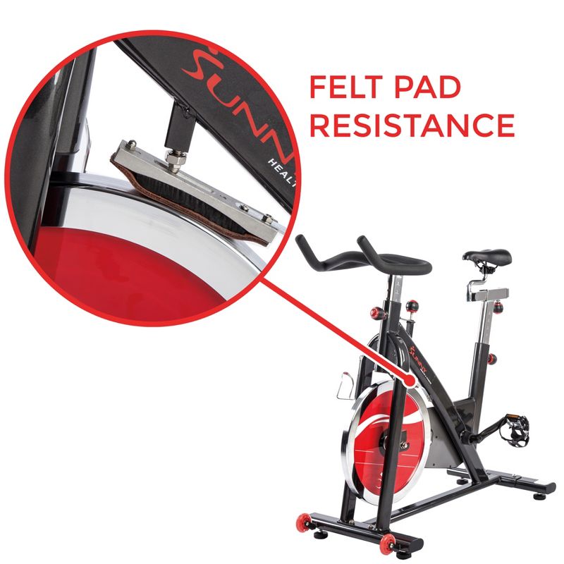 Sunny Health and Fitness Chain Drive Indoor Cycling Bike - Dark Gray