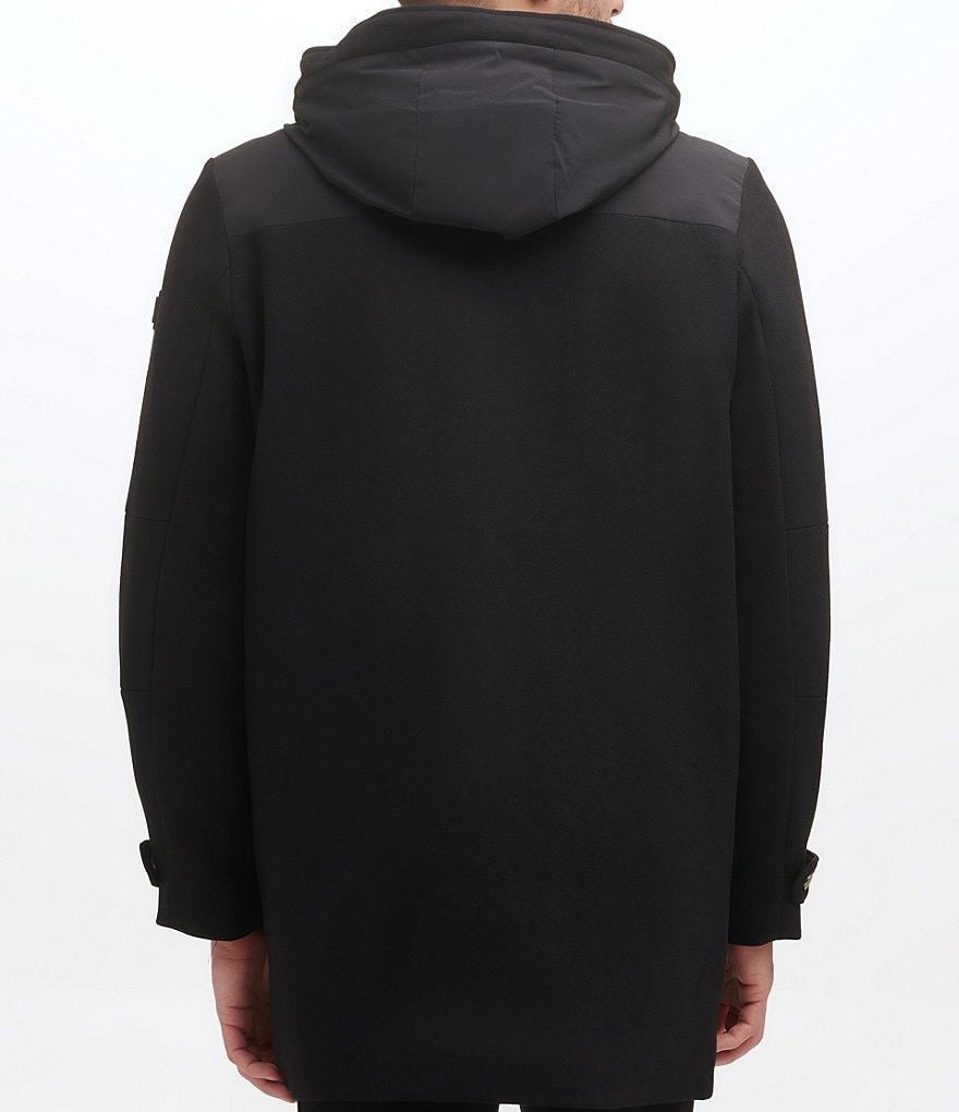 Kenneth Cole New York Long-Sleeve Mixed-Media Wool-Blend Duffel Coat