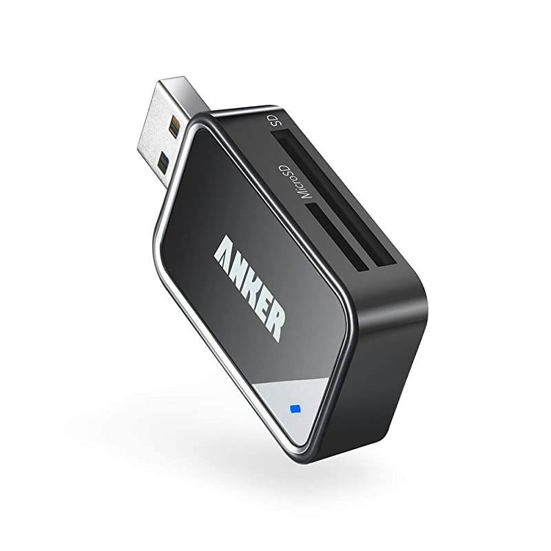 2-in-1 USB 3.0 SD Card Reader for SDXC, SDHC, SD, MMC, RS-MMC, Micro SDXC, Micro SD, Micro SDHC Card and UHS-I Cards