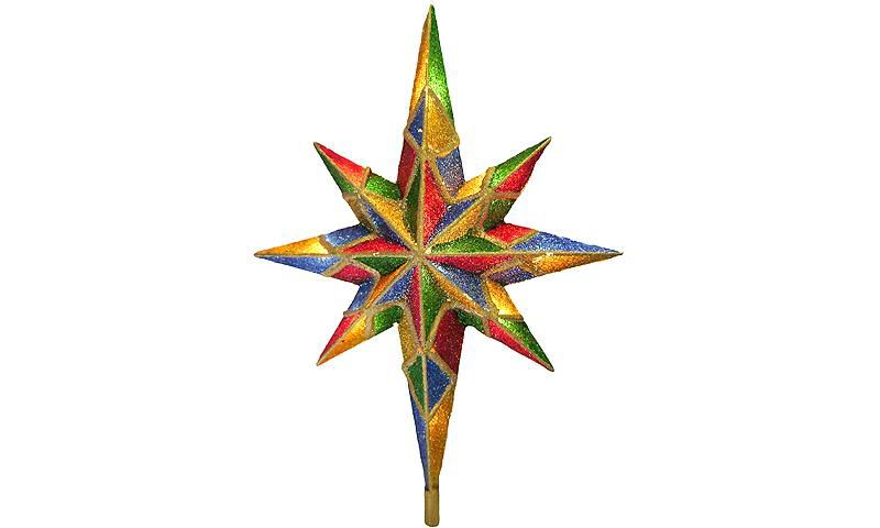 J. Hofert Co 10" Lighted Mosaic Bethlehem Star Christmas Tree Topper