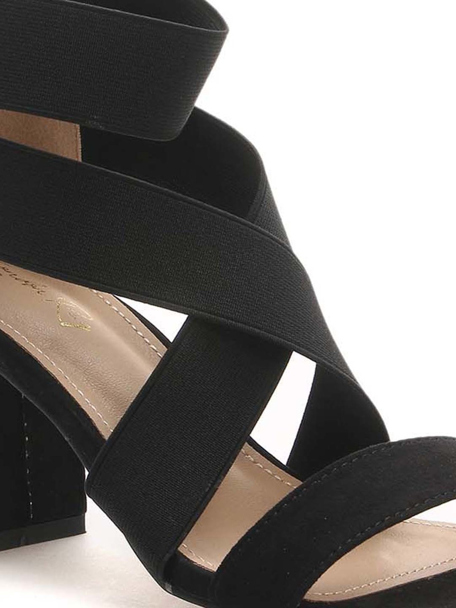 London Rag Women's Black Ankle Strap Sandals