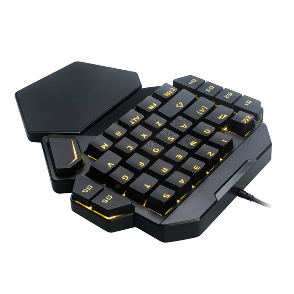 LED Mechanical Keyboard One-Handed Game Keyboard Computer USB Keypad 35 Keys