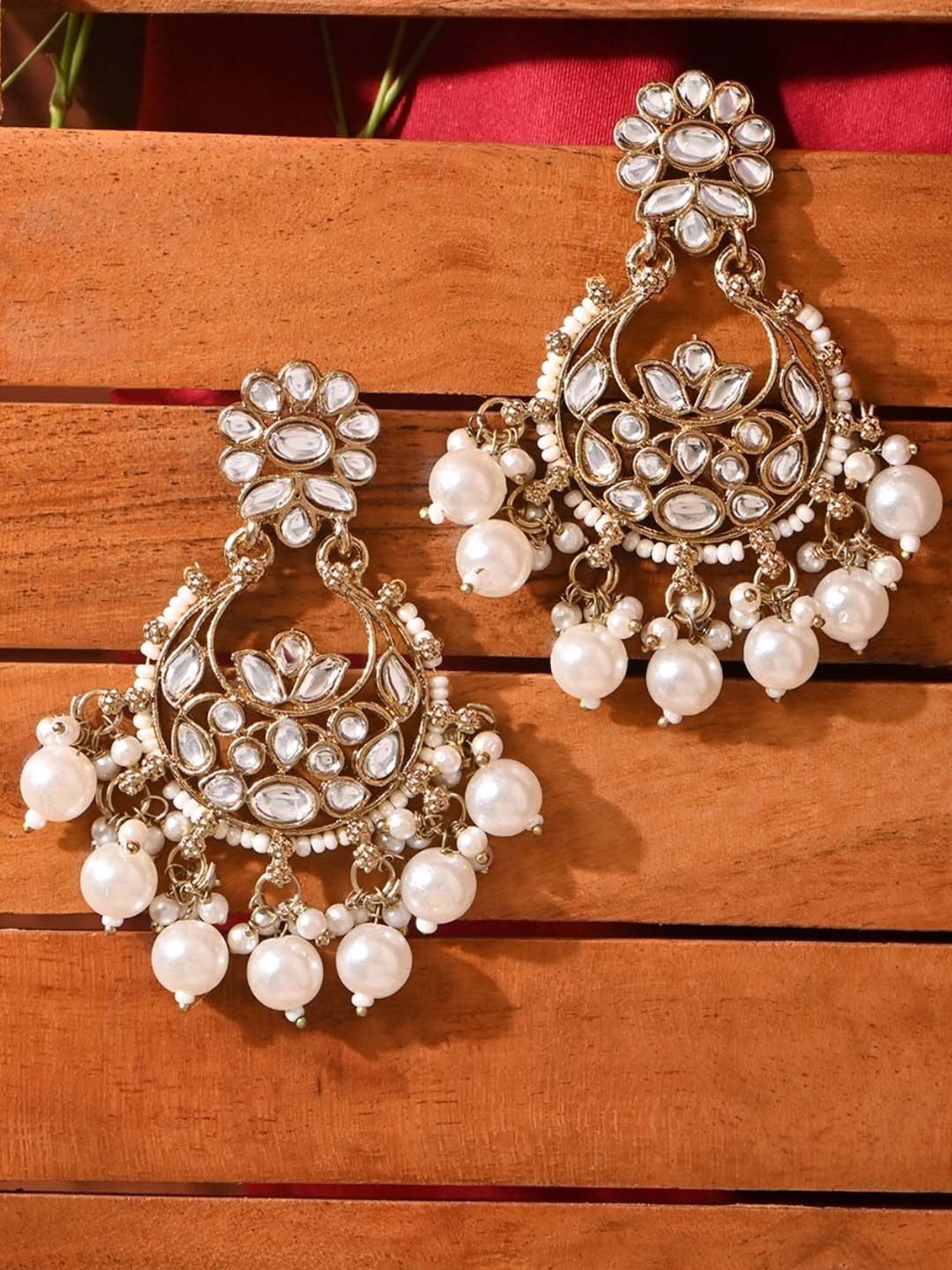 OOMPH Jewellery Yellow Enamel Floral Jhumki