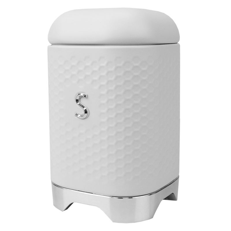 Michael Graves Design Soho Large 7 Cup Capacity Tin Sugar Canister, White