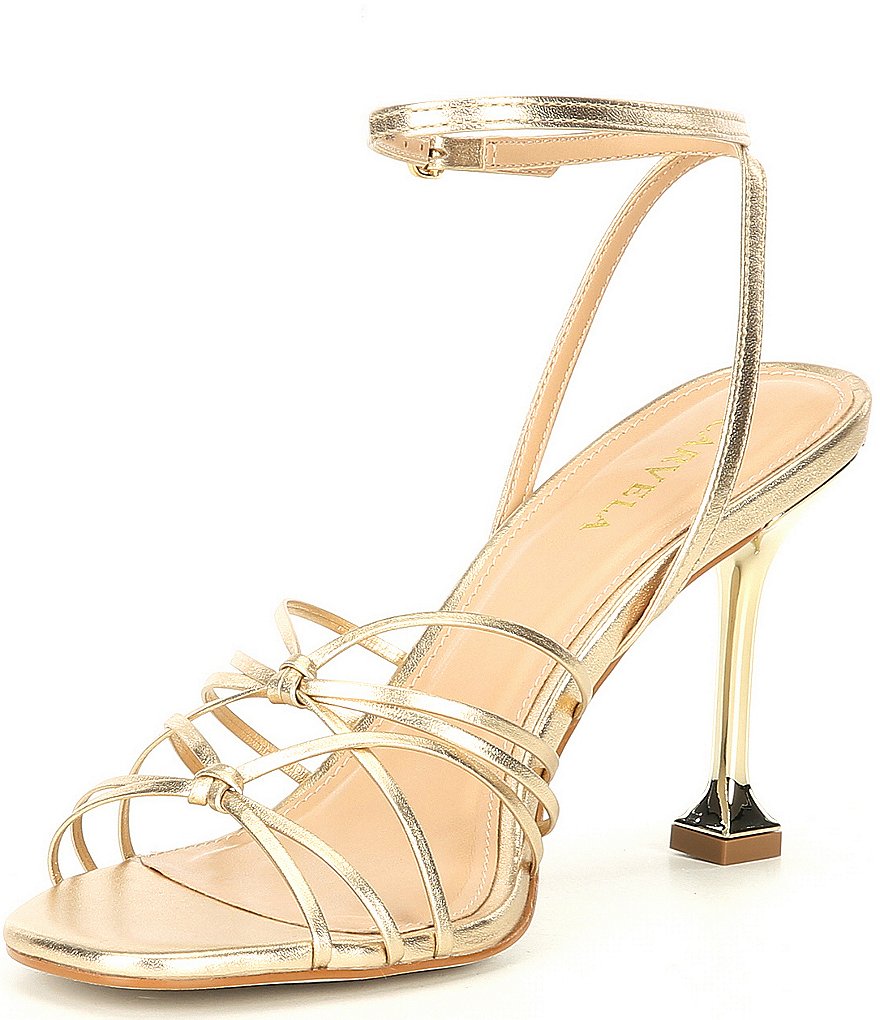 Carvela Glowing 90 Strappy Leather Ankle Strap Sculptural Heel Dress Sandals