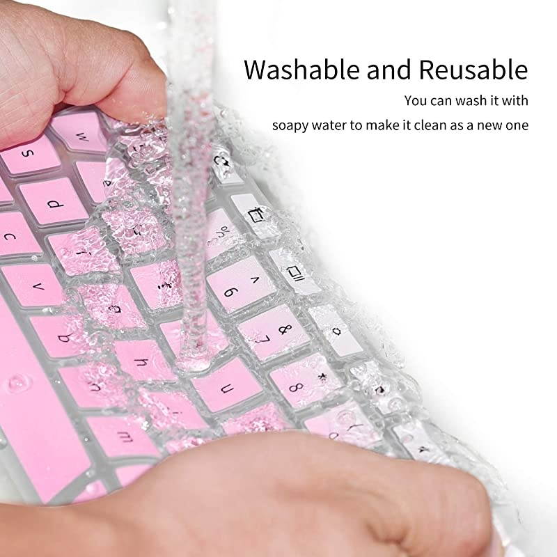 Keyboard Cover Compatible 2019 2018 Samsung Chromebook Pro 122 Samsung Chromebook Plus XE520QAB XE525QBB XE521QAB 122 inch Anti Dust Waterproof Protective Skin Gradual Pink