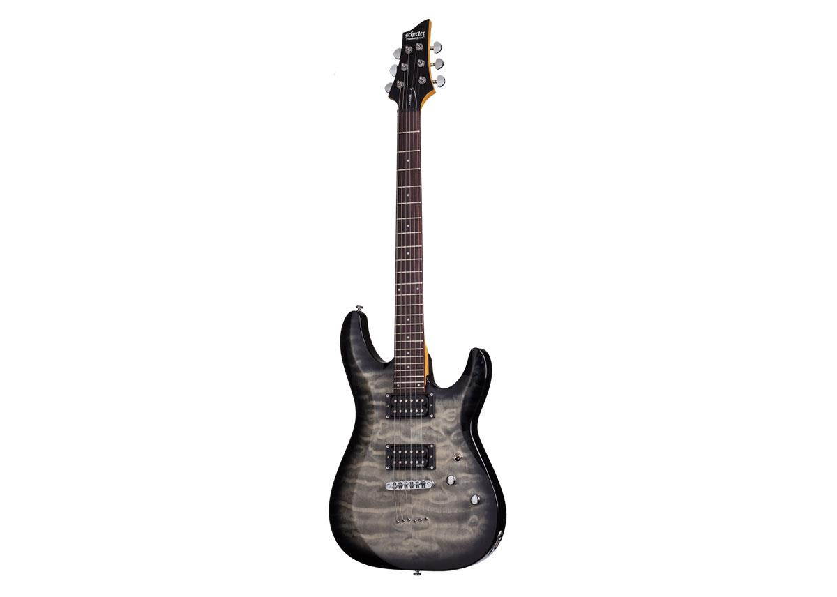 Schecter C-6 Plus Solid-Body Electric Guitar, Rosewood, Charcoal Burst #446