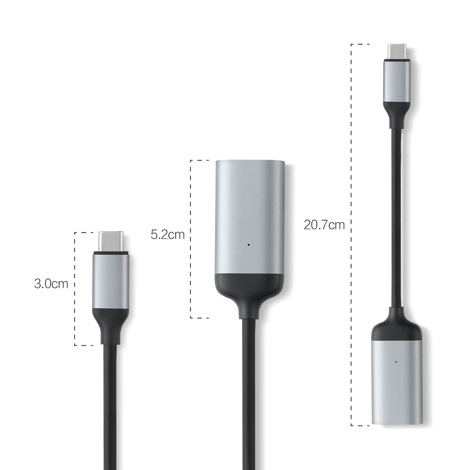 MINIX NEO C-HD Premium USB-C to 4K 60Hz HDMI Adapter/ USB-C cable, High-Resolution Display Universal Compatibility Windows Mac and Chrome OS (Silver /Gray)