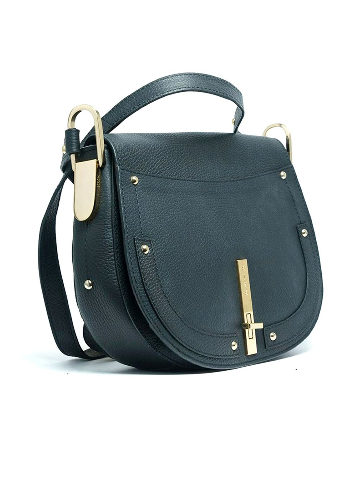 RI2K London Black Leather Medium Cross Body Bag