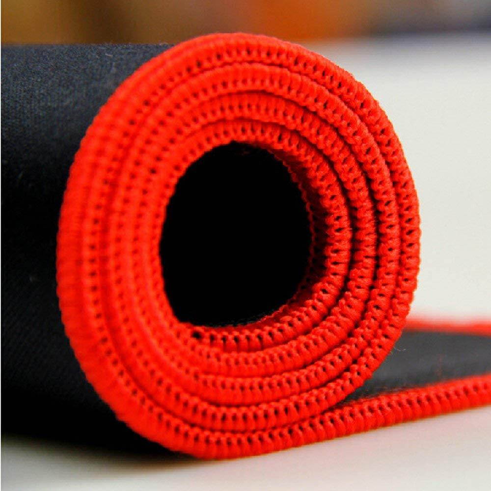 Kupx Thick Extended Edition Cloth Gaming Mouse Mat with Non-slip Rubber Base and Red Edge, 23.6x11.8x0.08-Inch
