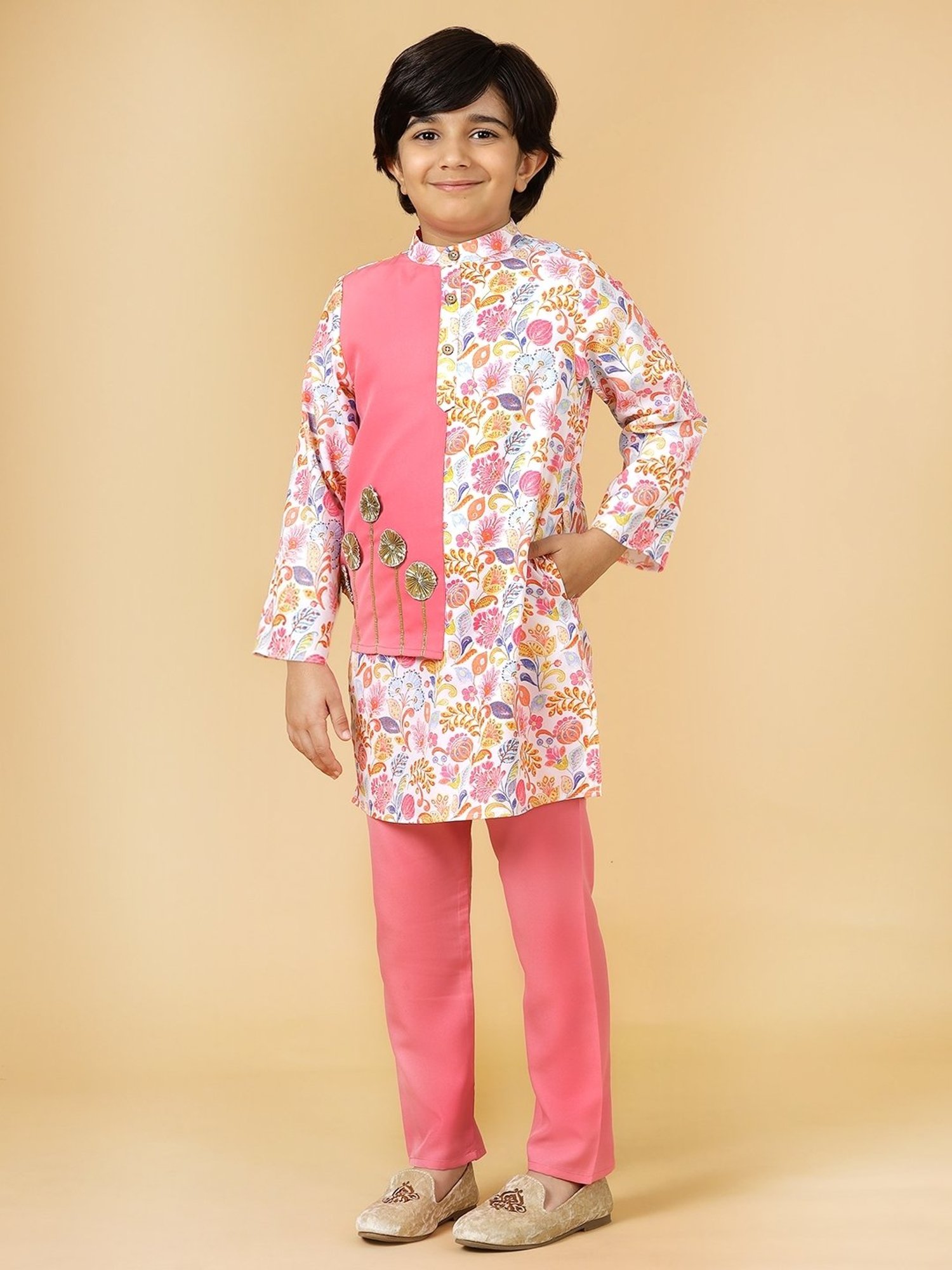 A.T.U.N. Kids Rouge Printed Kurta Set