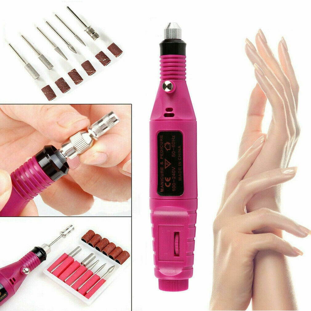 Electric Nail File Art Drill File Acrylic Manicure Pedicure Portable Machine Kit
