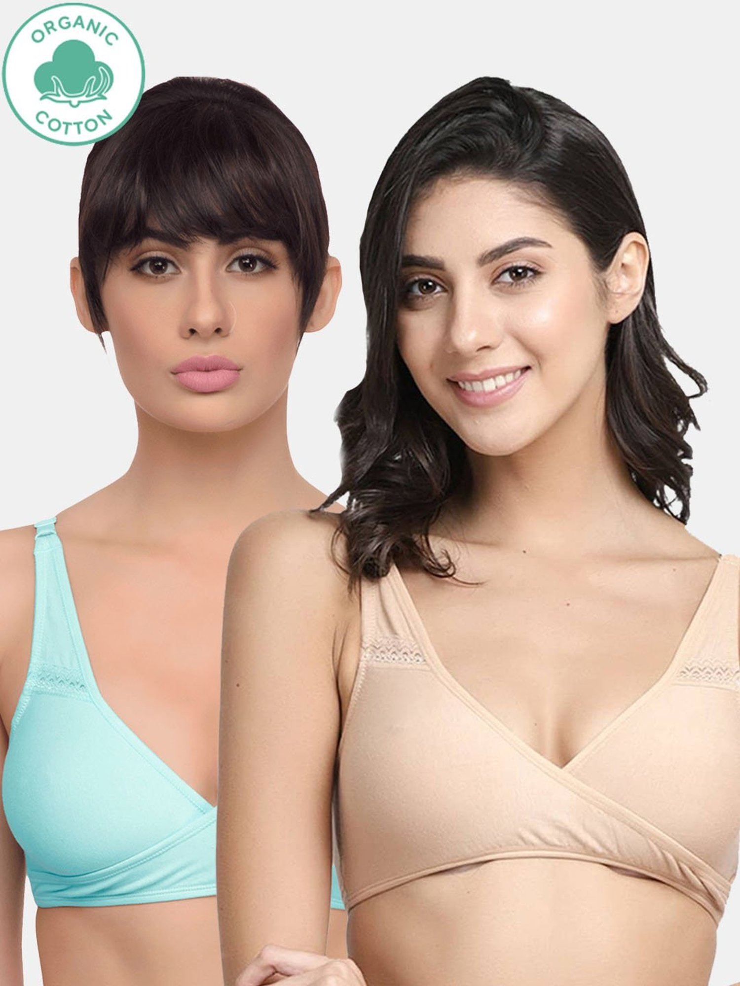 Inner Sense Multicolored Non Wired Non Padded Nursing Bra (Pack Of 2)