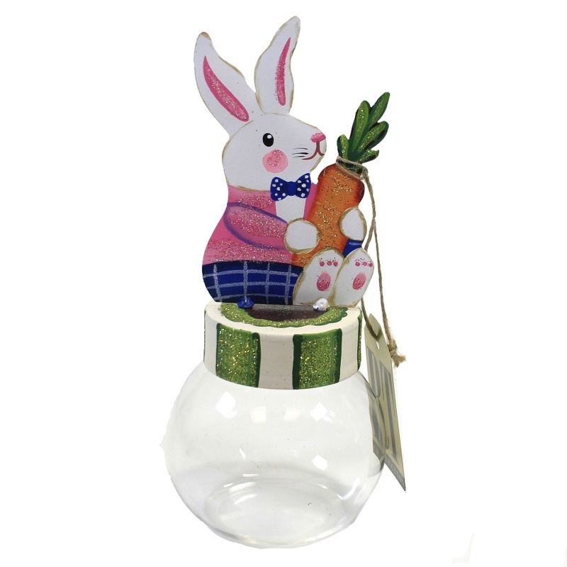 Easter 9.0" Bunny & Carrot Bubble Jars St/2 Easter  -  Decorative Jars