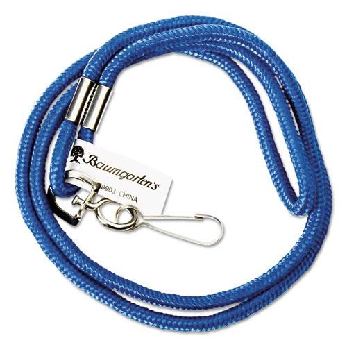 Baumgartens Standard Lanyard With Hook 36" L Nylon Blue 68903