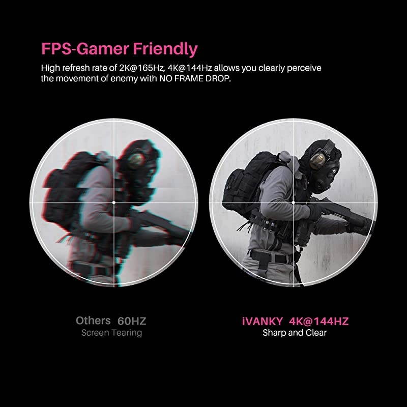 DisplayPort Cable 1.4,  8K DP Cable 6.6ft [8K@60Hz, 4K@144Hz, 1080P@240Hz], Support HBR3, 32.4Gbps, HDCP 2.2, HDR, Compatible for Gaming Monitor, TV, PC, Laptop and More