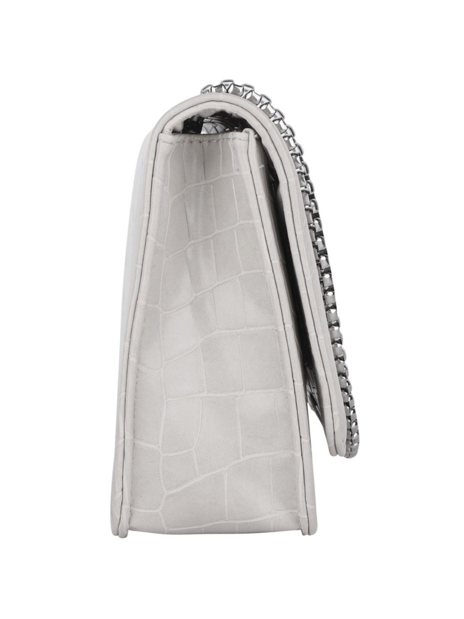 Lino Perros White Textured Medium Sling Handbag