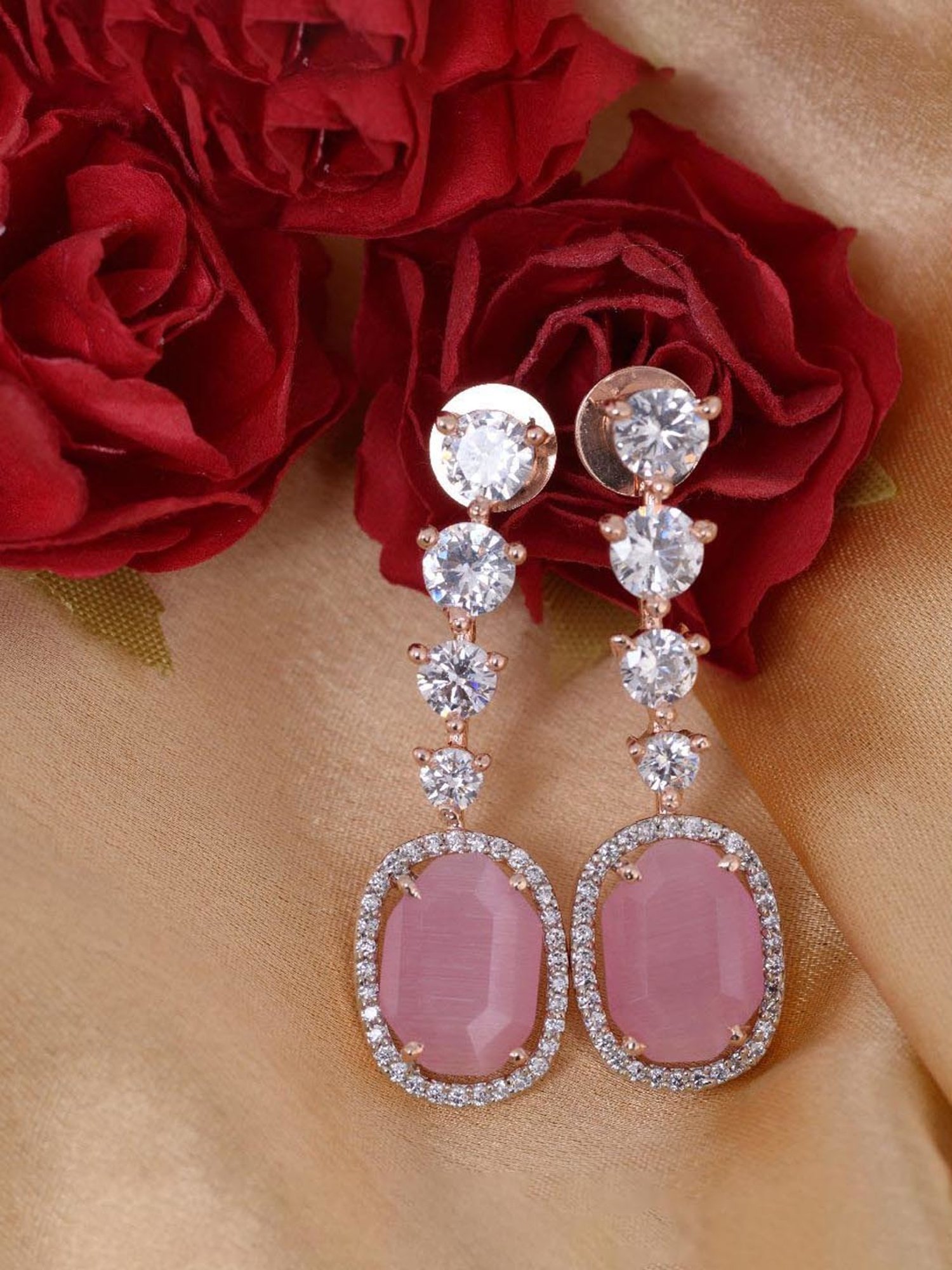 Saraf RS Jewellery Gulabi drop Earrings for Women & Girls