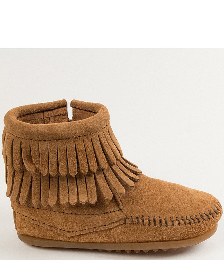 Minnetonka Girls' Double Fringe Suede Boots (Youth)