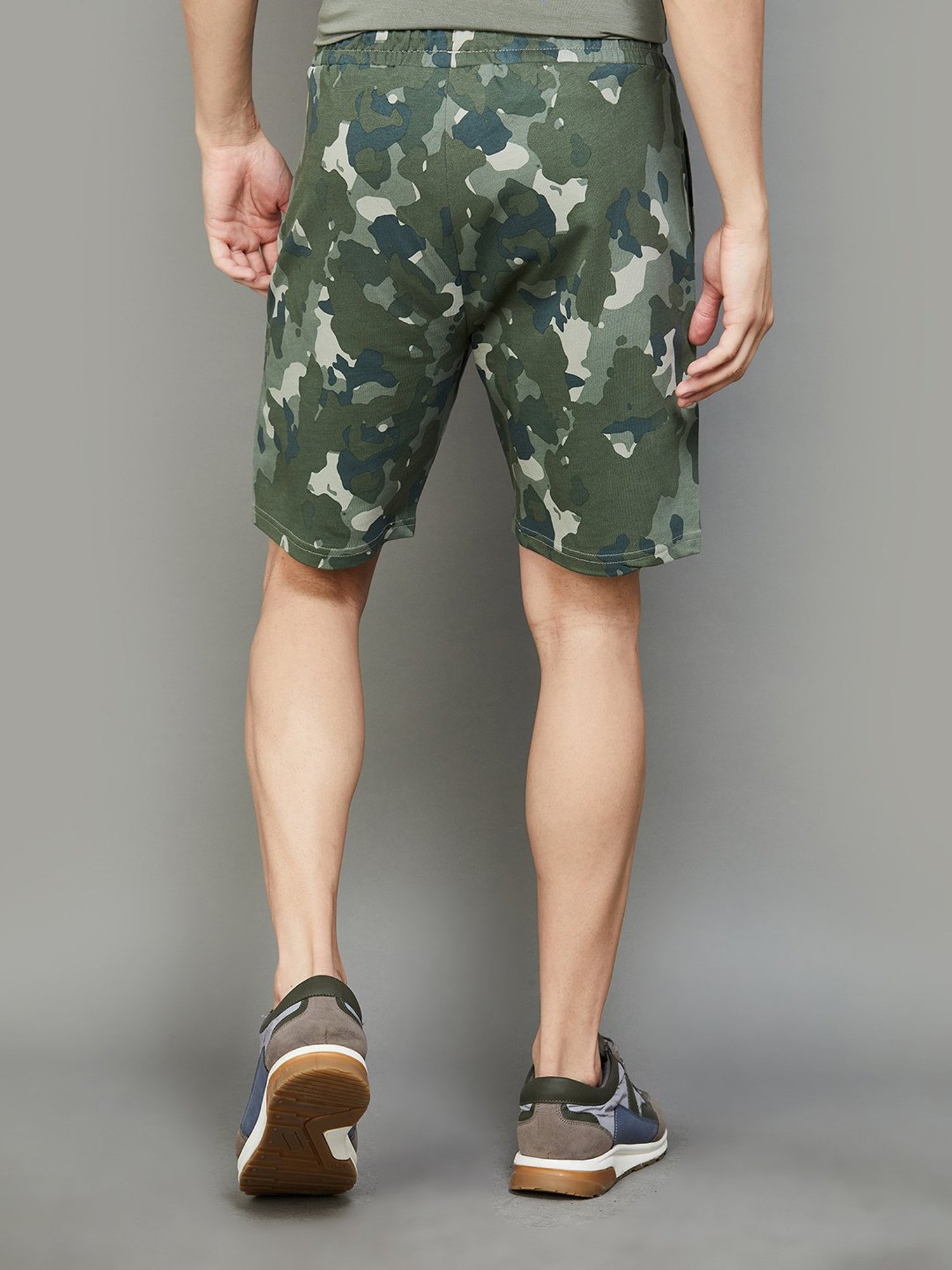 KAPPA Olive Regular Fit Camo Print Sports Shorts