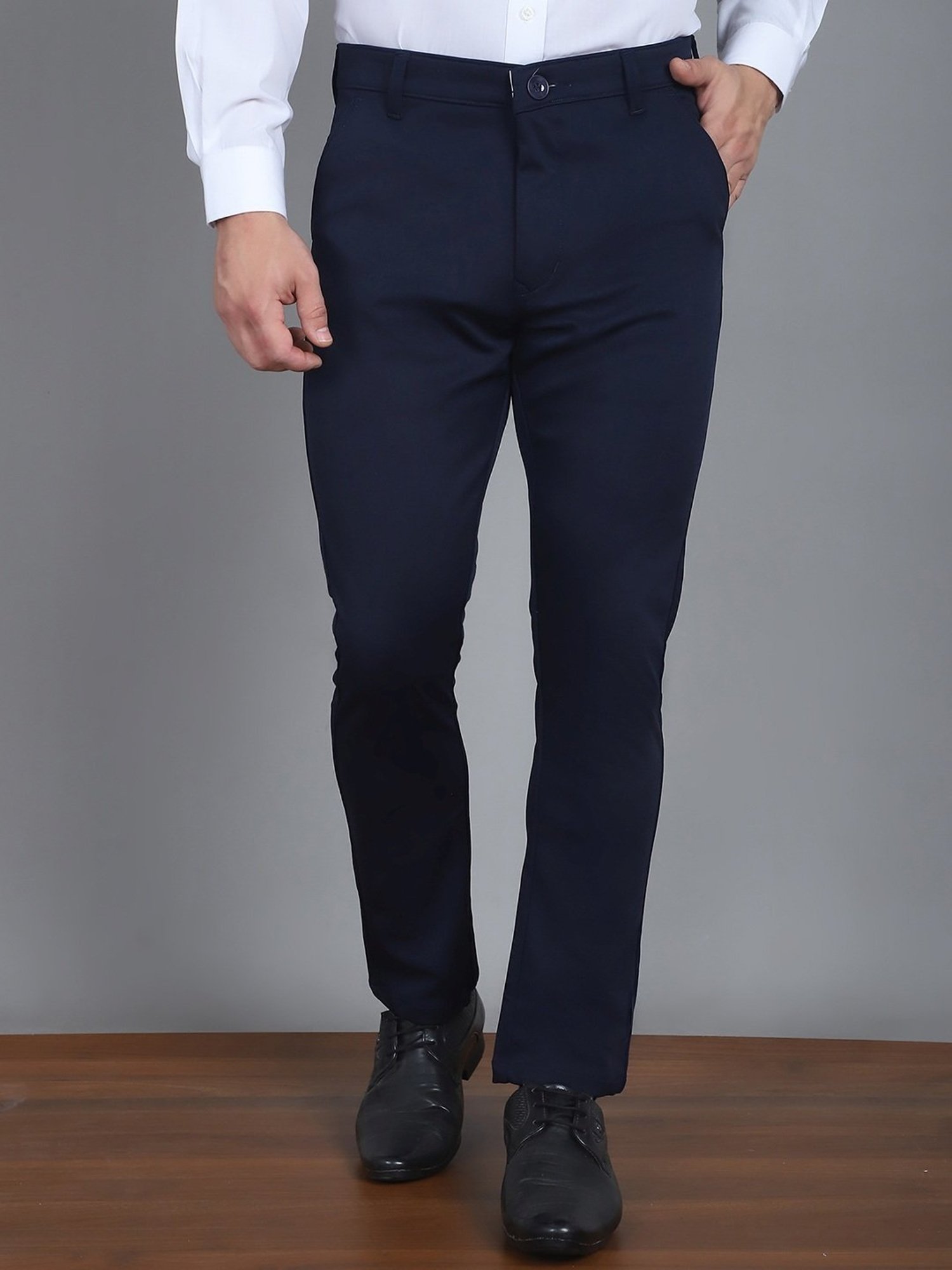 Jainish Indigo Tapered Fit Trousers