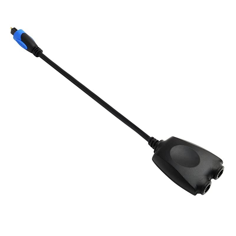 1x2 Toslink Digital Fiber Optic Audio Splitter 1 Male Input 2 Female Output - with 24K Gold Plated Connectors (for Home Theatre, Xbox, Playstation etc.)