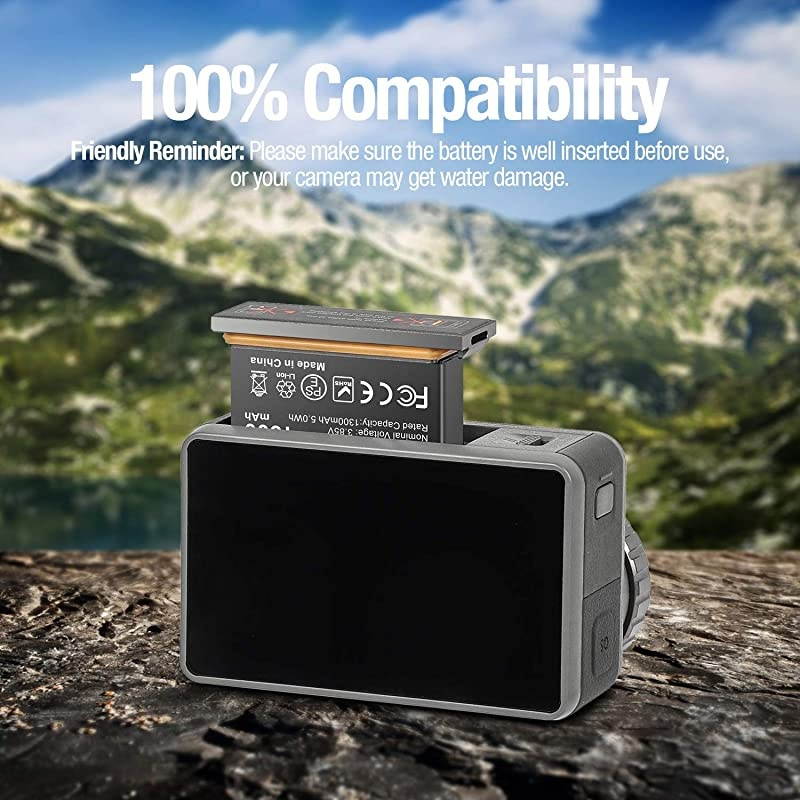 OSMO Action Battery for DJI OSMO Action 2 Pack 385V 1300 mAh + Intelligent 3Channel Rapid Charger for DJI OSMO Action Camera