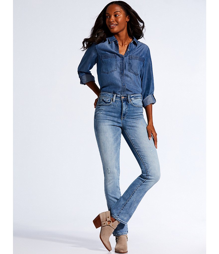 NYDJ Bleach Spot Detail Slim Bootcut Jeans