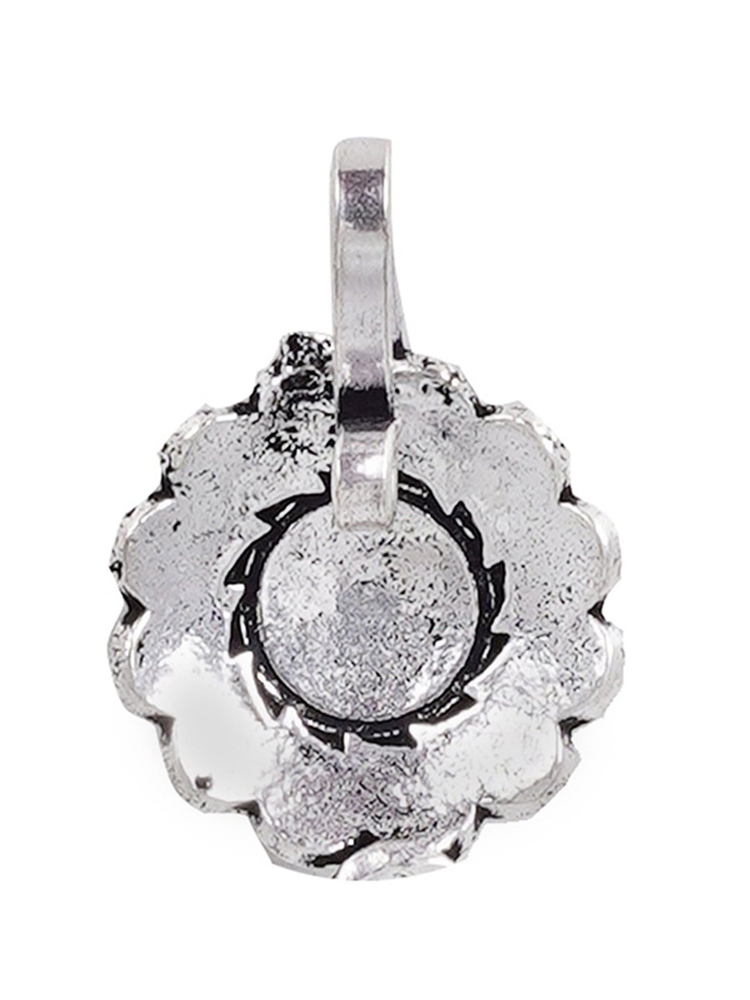 Teejh Ethnic Durva Silver Oxidized Nose Pin for Women