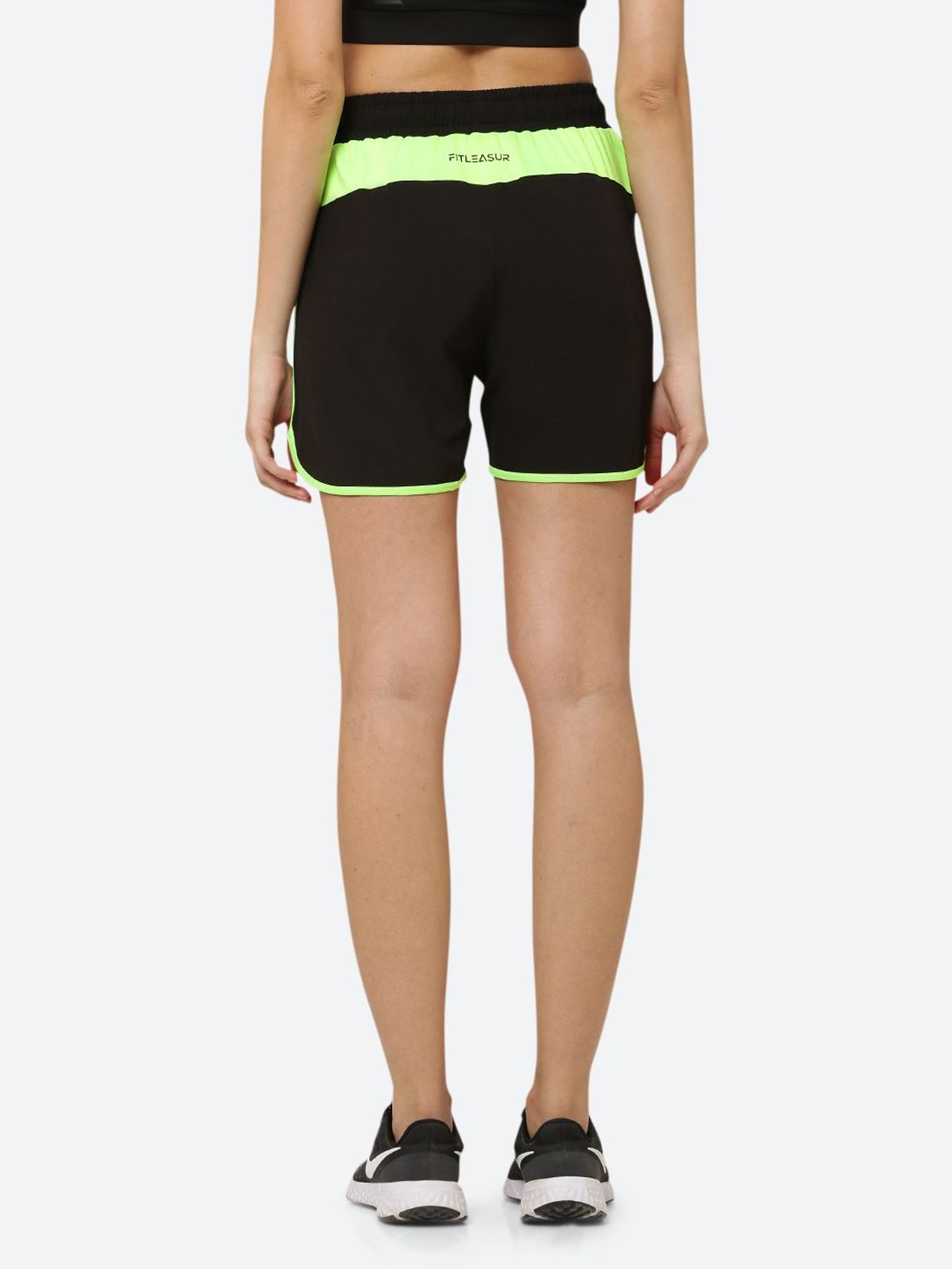 Fitleasure Black Mid Rise Shorts