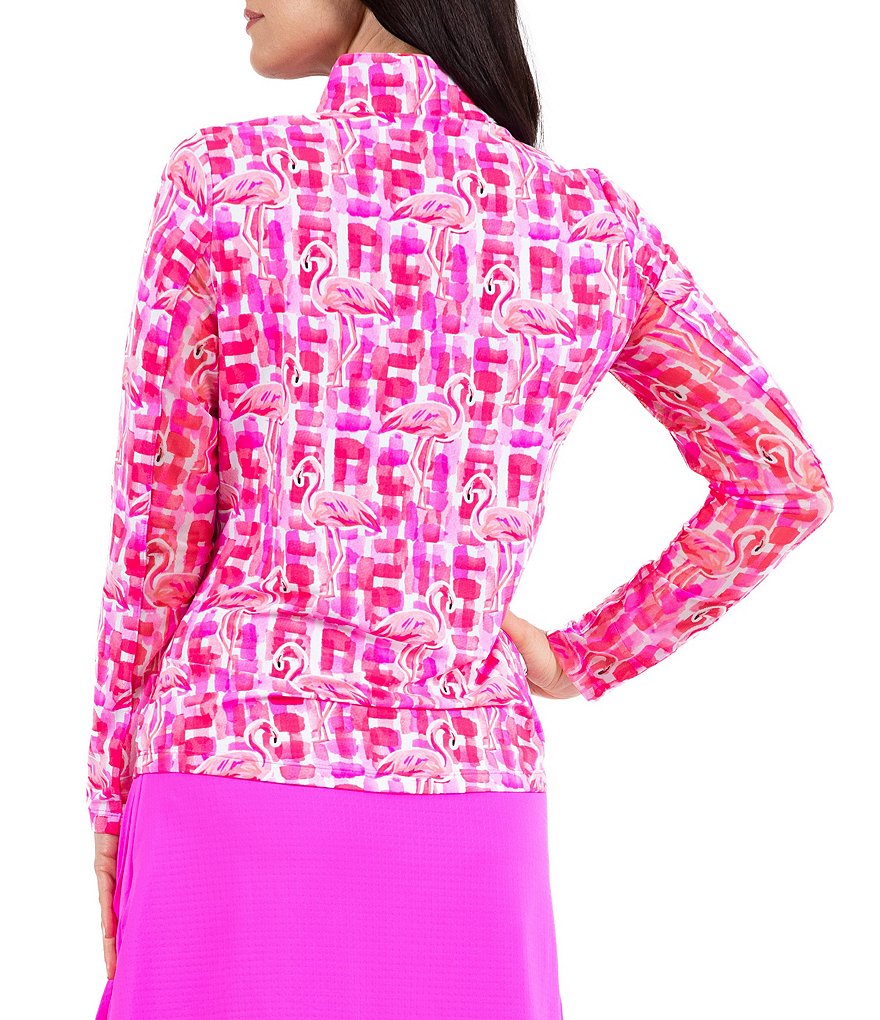 IBKUL Elsa Print Long Sleeve Mock Neck Top