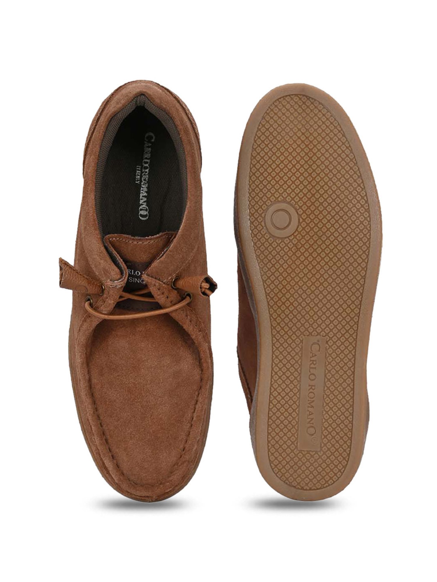 Carlo Romano Men's Dark Tan Derby Shoes