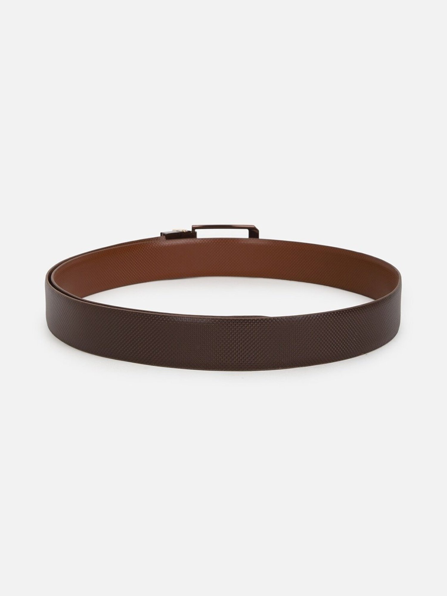 Louis Philippe Brown Leather Textured Reversible Belt