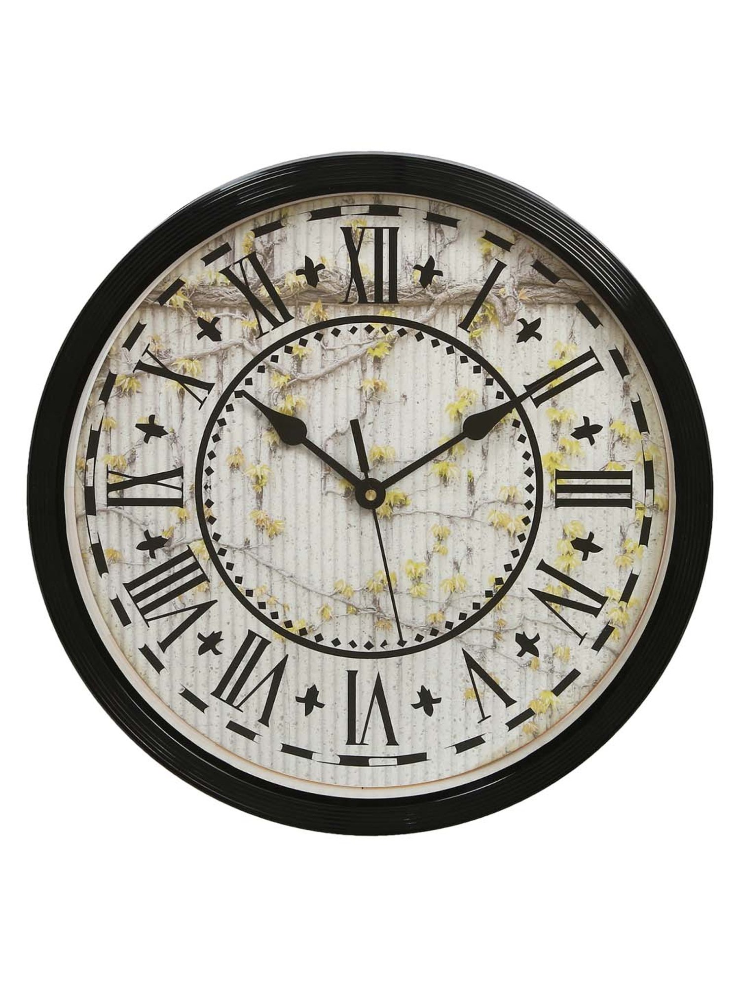 eCraftIndia Designer Round Analog Black Wall Clock
