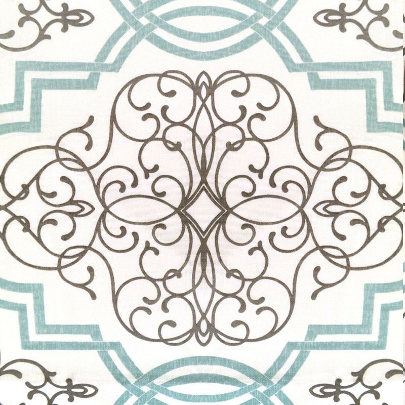 72"x72" Laurel Cotton Fabric Shower Curtain Aqua - Nicole Miller