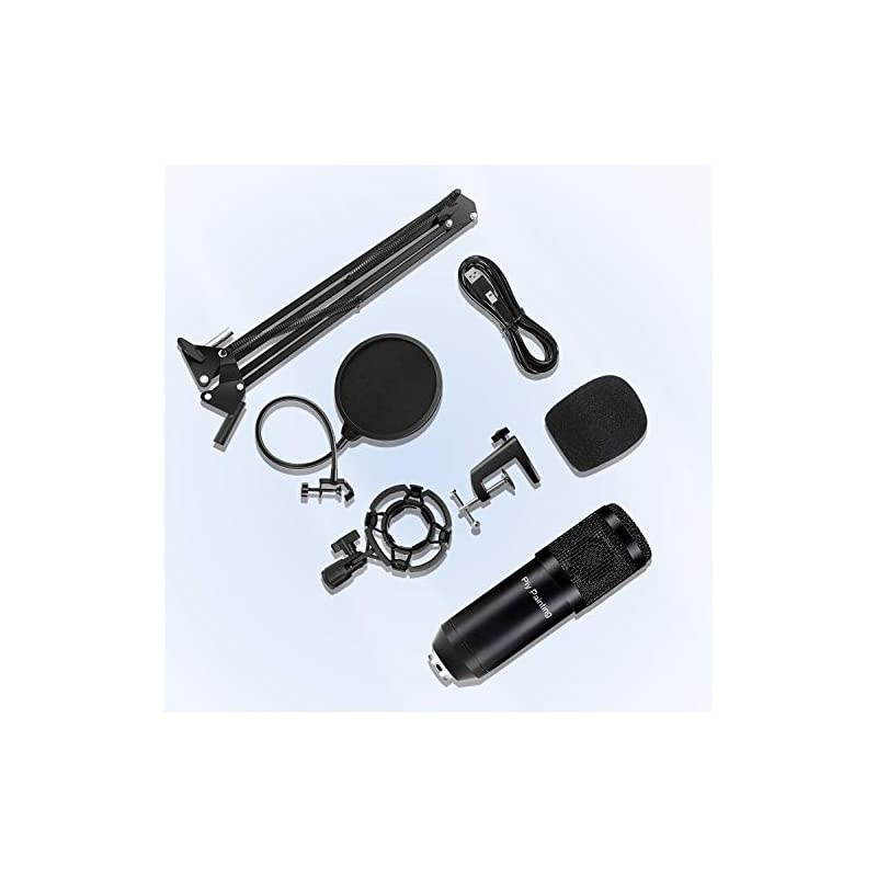 USB Microphone Kit,  Cardioid Condenser Microphone Kit with 192KHZ/30Bit Studio Mic Sound Chipset Scissor Arm, Plug & Play Recording Microphone for PC Gaming Streaming Podcasting YouTube