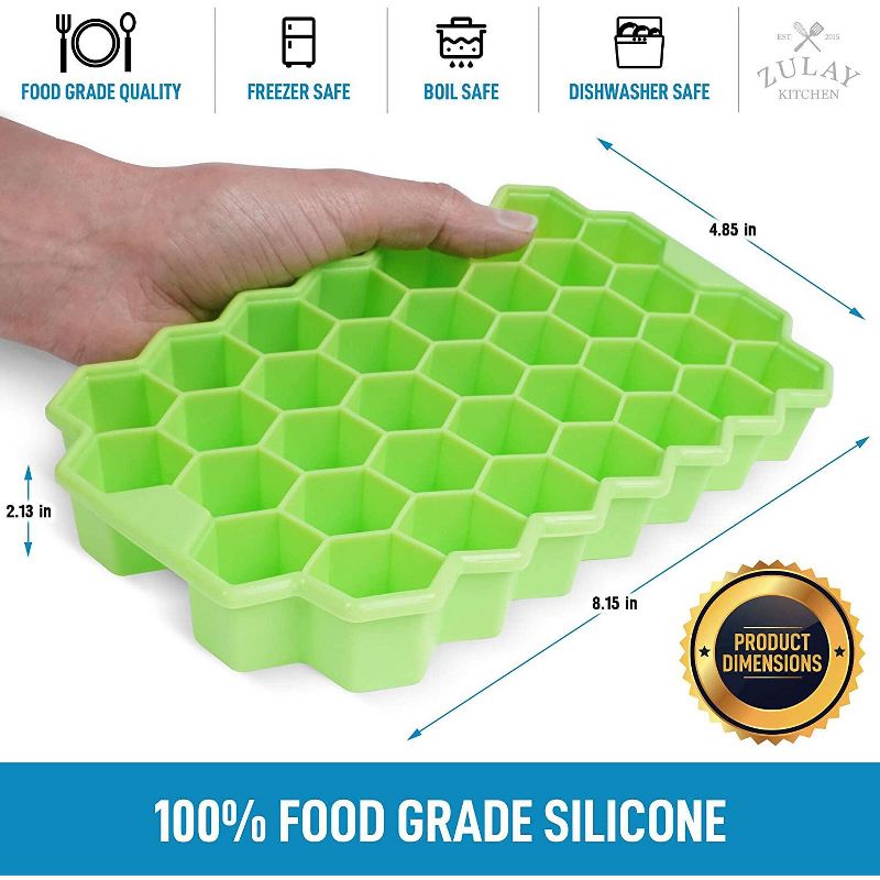 Zulay Kitchen Honeycomb Icecube Tray, 2 pack - Green