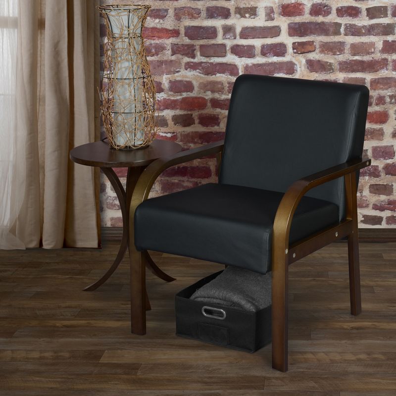 Mia Bentwood Lounge Side Chair Mocha Walnut/Black Vinyl - Regency