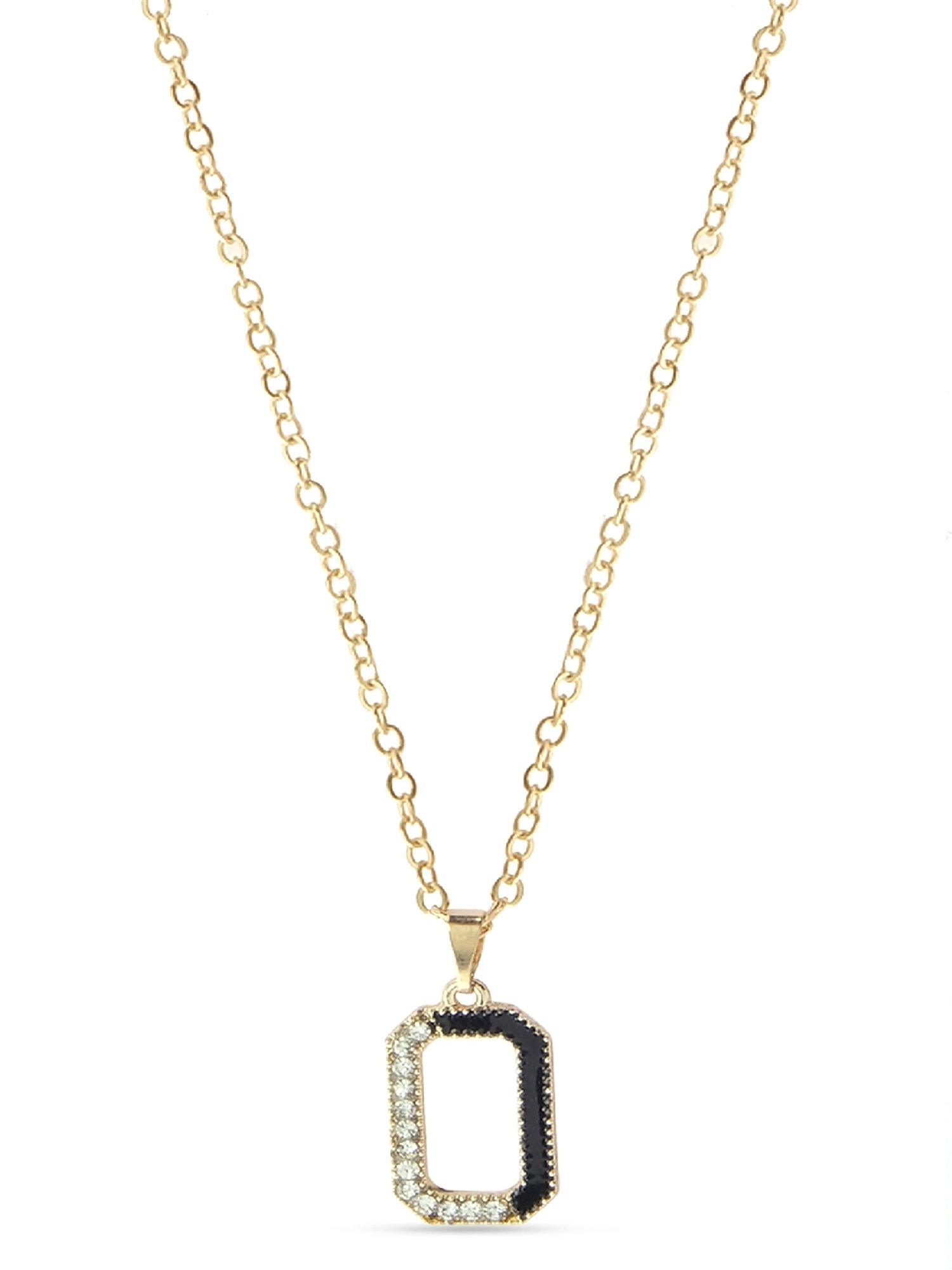 Jewelz Trendsetting Gold Western Necklace With Delicate black and gold Charm for Women