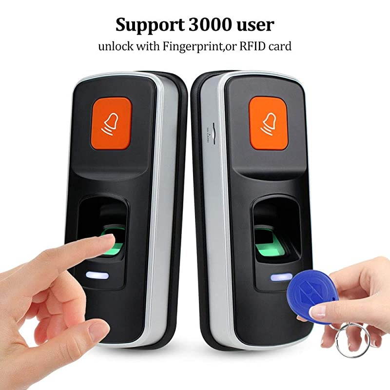 Fingerprint Door Locks System RFID Access Control Reader Biometric Electronic Door Opener with Smart Key Cards WG26 SD Card