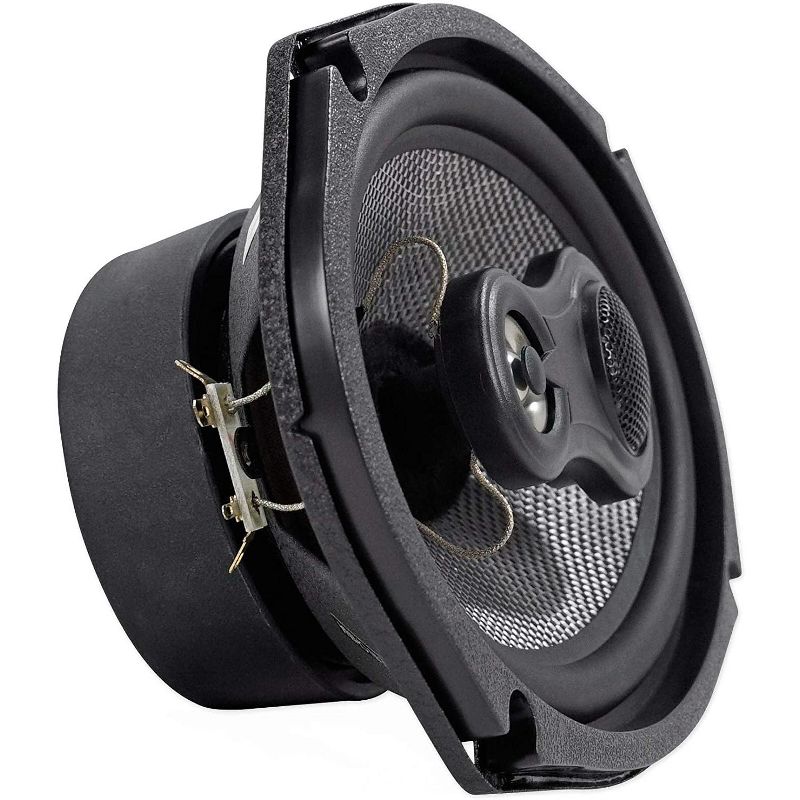 American Bass SQ 6.9 Coaxial 3 Way 6.9 Inch 20 Ounce Neodymium Swivel Tweeter Speaker with Woven Carbon Glass Fiber Cone and Butyl Rubber Surround