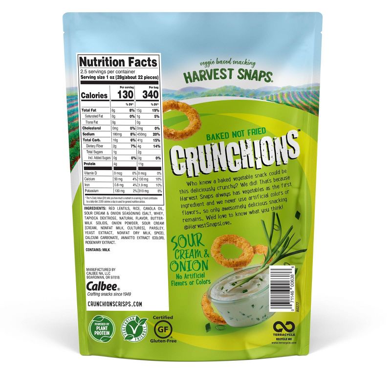 Harvest Snaps Crunchions Sour Cream & Onion - 2.5oz