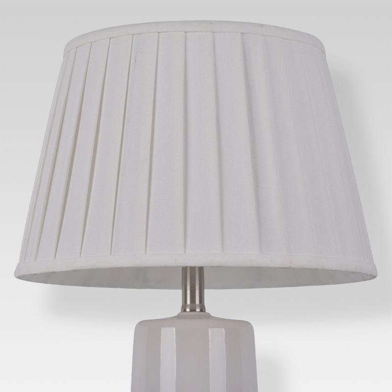 Springcrest Off-White White Drum Lamp Shade Modern Silver Circles 15x16x11 - Spider