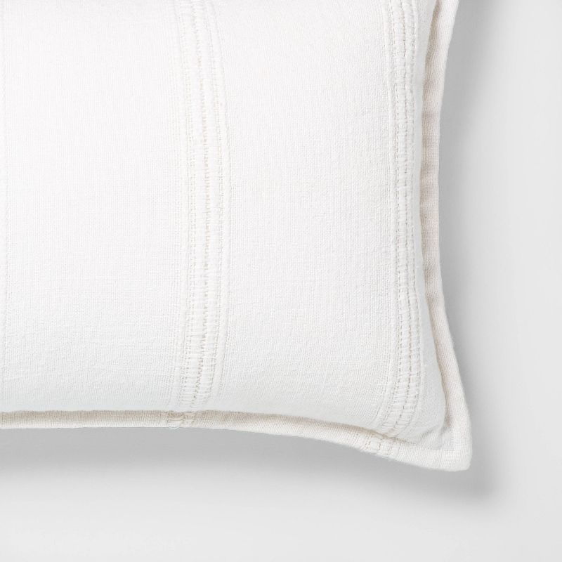 14" x 20" Textured Stripe Lumbar Pillow Sour Cream - Hearth & Hand™ with Magnolia