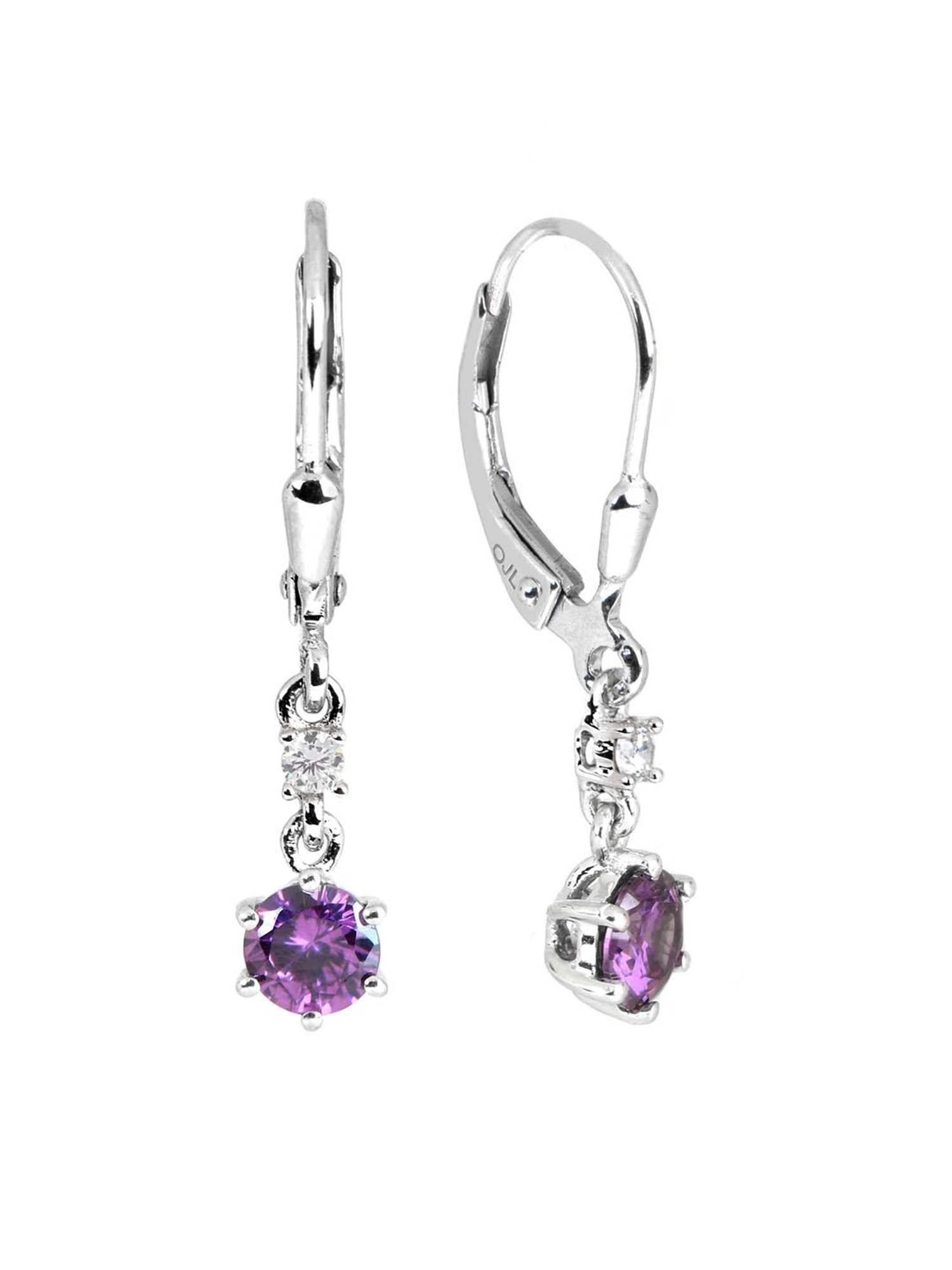 Ornate Jewels 92.5 Sterling Silver Amethyst Earrings for Women
