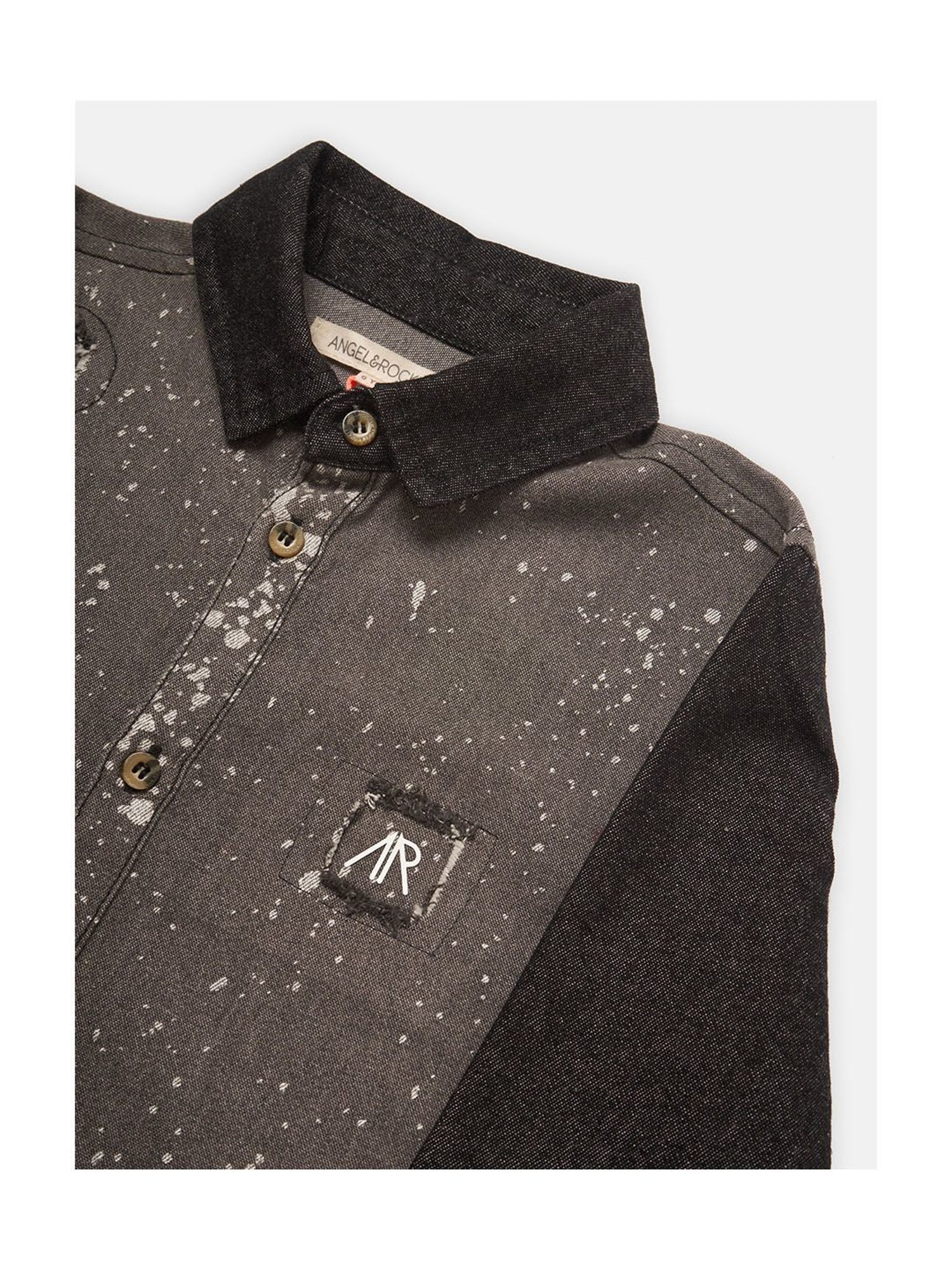 Angel & Rocket Kids Grey Printed Full Sleeves Shirt